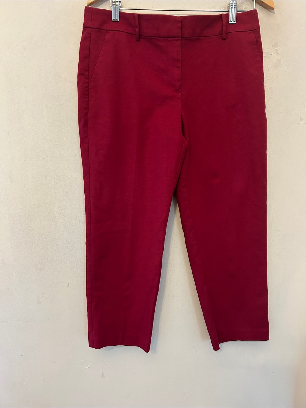 Loft Ankle Wine Red Pants The Riviera Slim Size 10P EUC